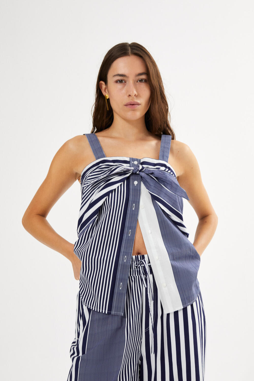 Bibs top - Navy stripe